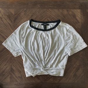 Forever 21 Ringer Striped Crop Top
